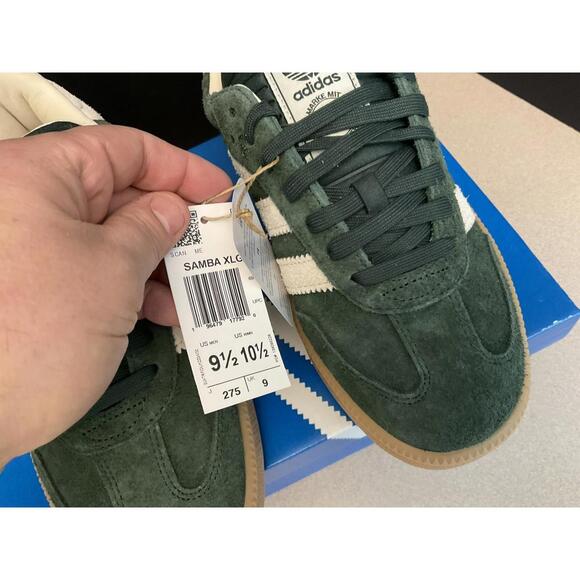 New! Adidas Samba XLG Shadow Green/Chalk White Shoes. Men's 9.5 / Women's 10.5. - Picture 5 of 10